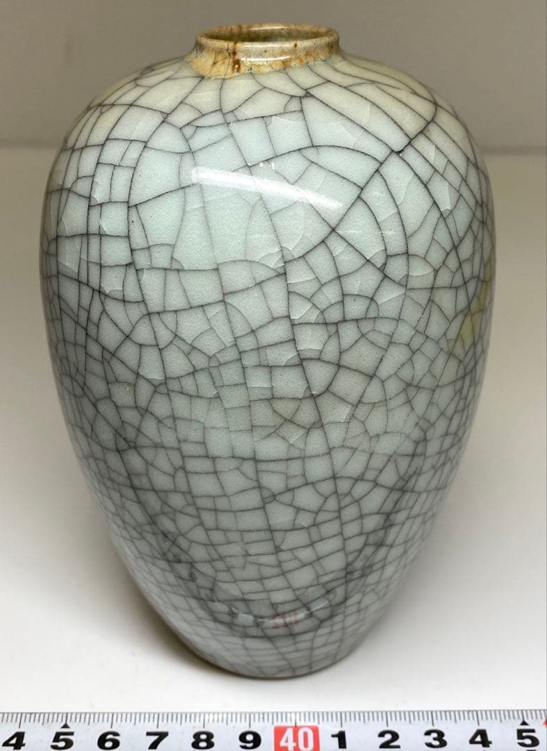 中国古窯　哥窯花瓶　高さ約14.5㎝　本Y7-0331☆1Fタエチ