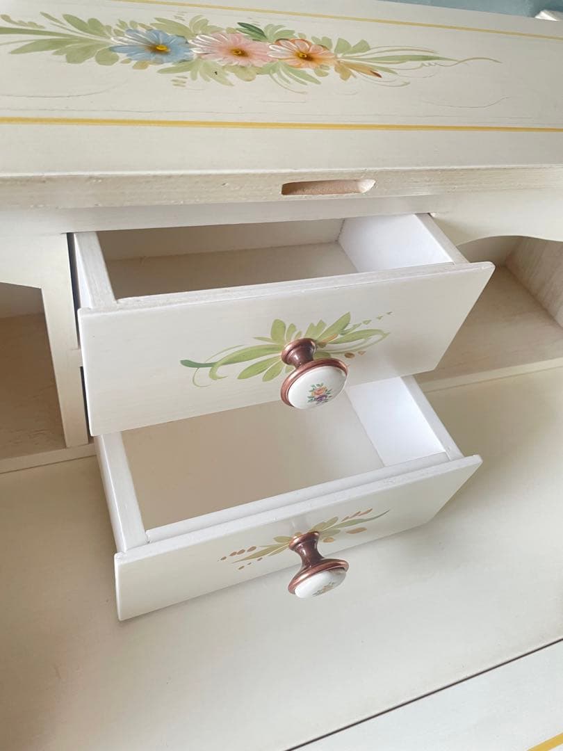 イタリア製❀︎花柄❀︎猫足ライティングビューロー・デスク(送料込み)