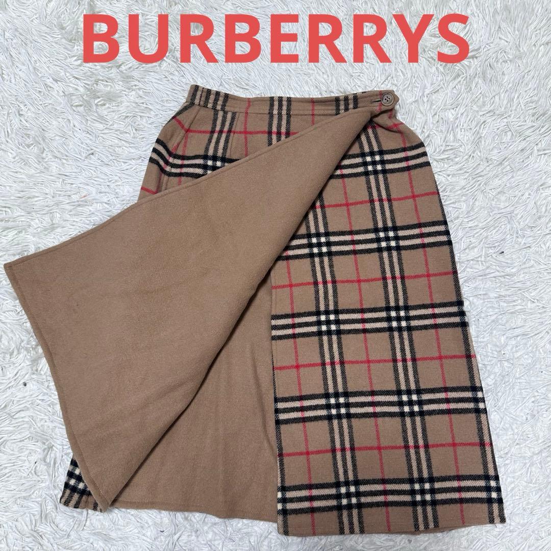 Burberrys リバーシブル 巻きスカート ノバチェック M ウール100%