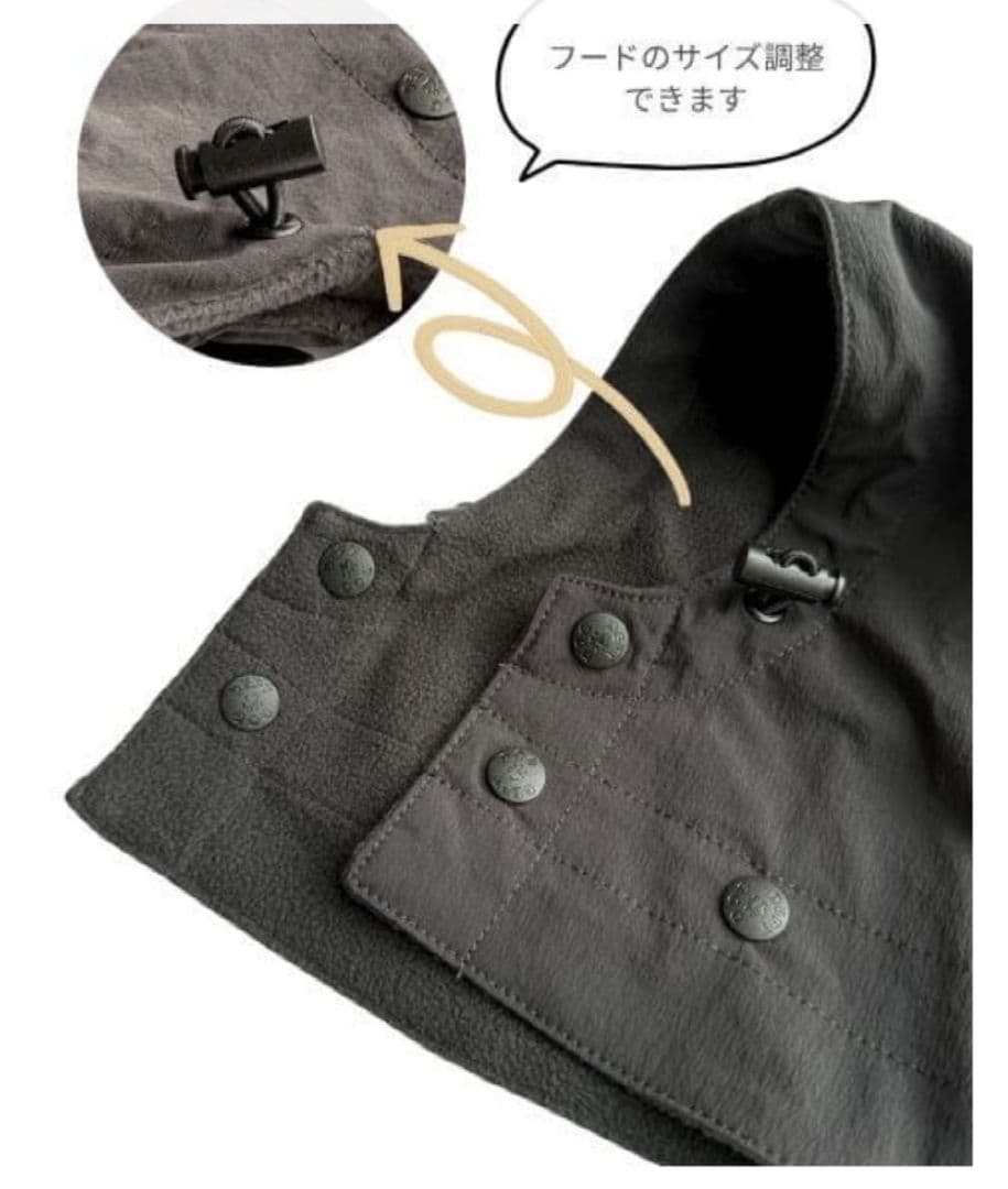 DOG DEPT ブラック フード付き犬服 BLサイズ