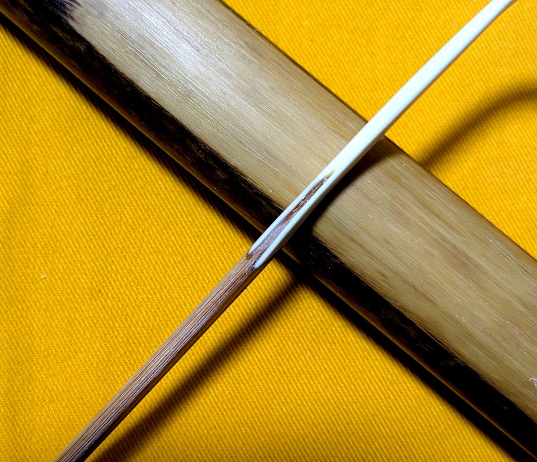 【売り尽し】本煤竹挟継茶杓　定寸利休型