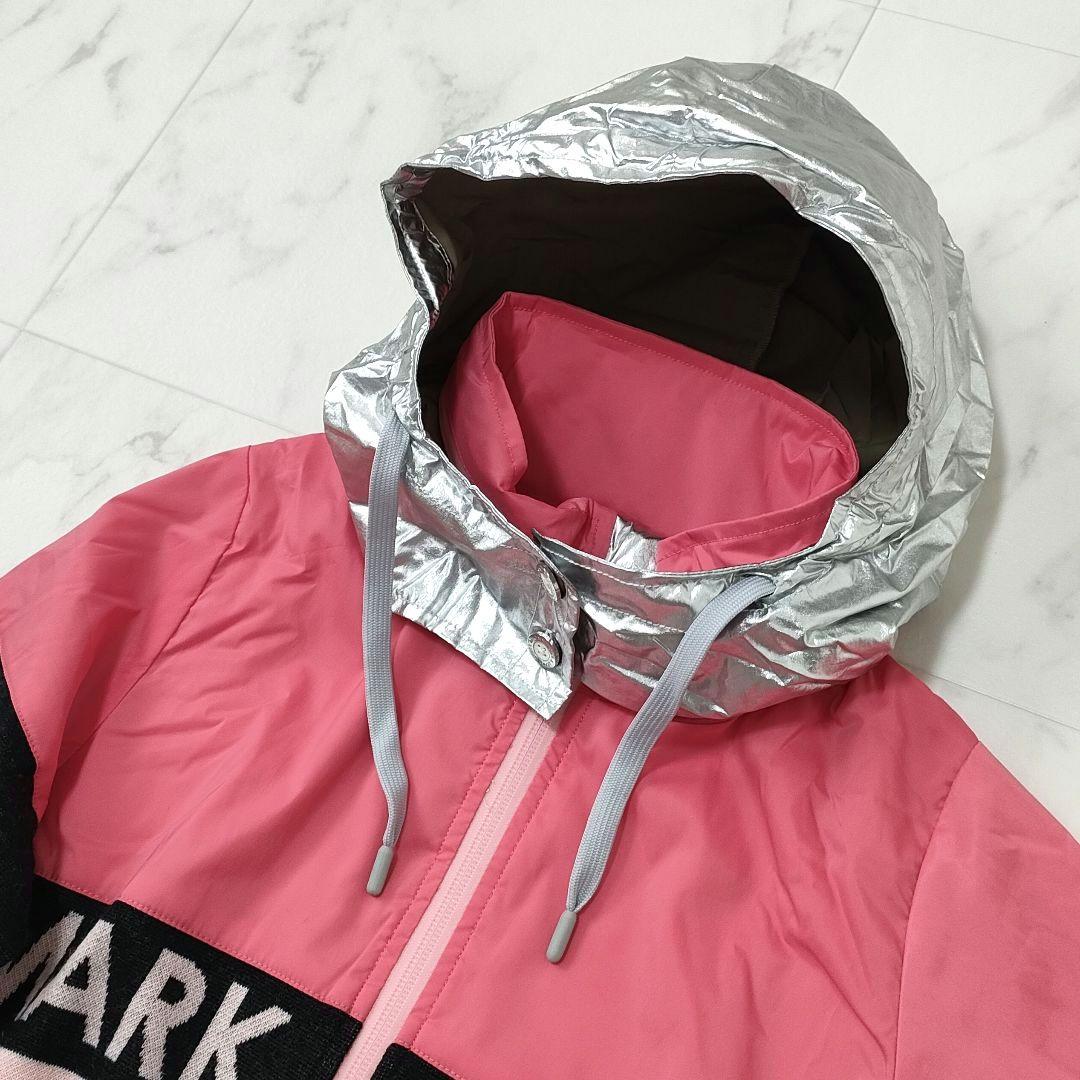 マークアンドロナ　ジップジャケット　素材切り替え　ニット　ロゴ　裏地　サイズ36