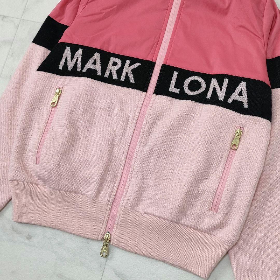 マークアンドロナ　ジップジャケット　素材切り替え　ニット　ロゴ　裏地　サイズ36