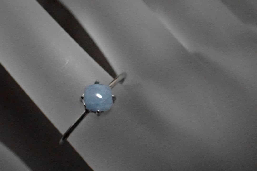 糸魚川翡翠　入コン沢　青　5×5ミリ　リング　指輪　送料無料