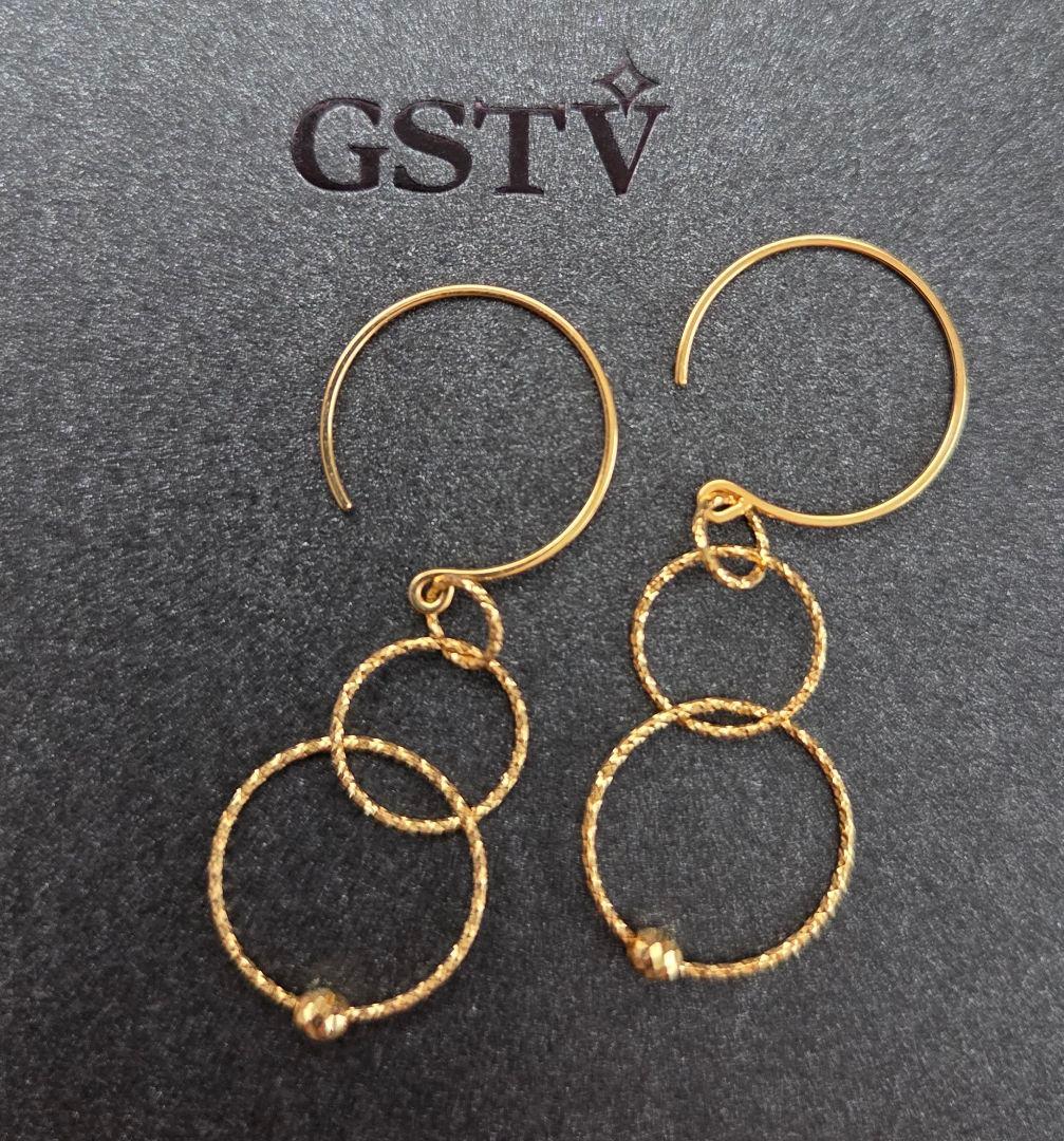 GSTV　K18YGデュアルサークルフィッティングピアス