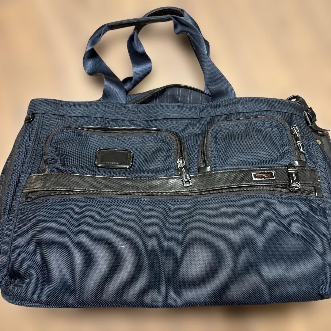 TUMI ネイビー ナイロン ビジネスバッグ