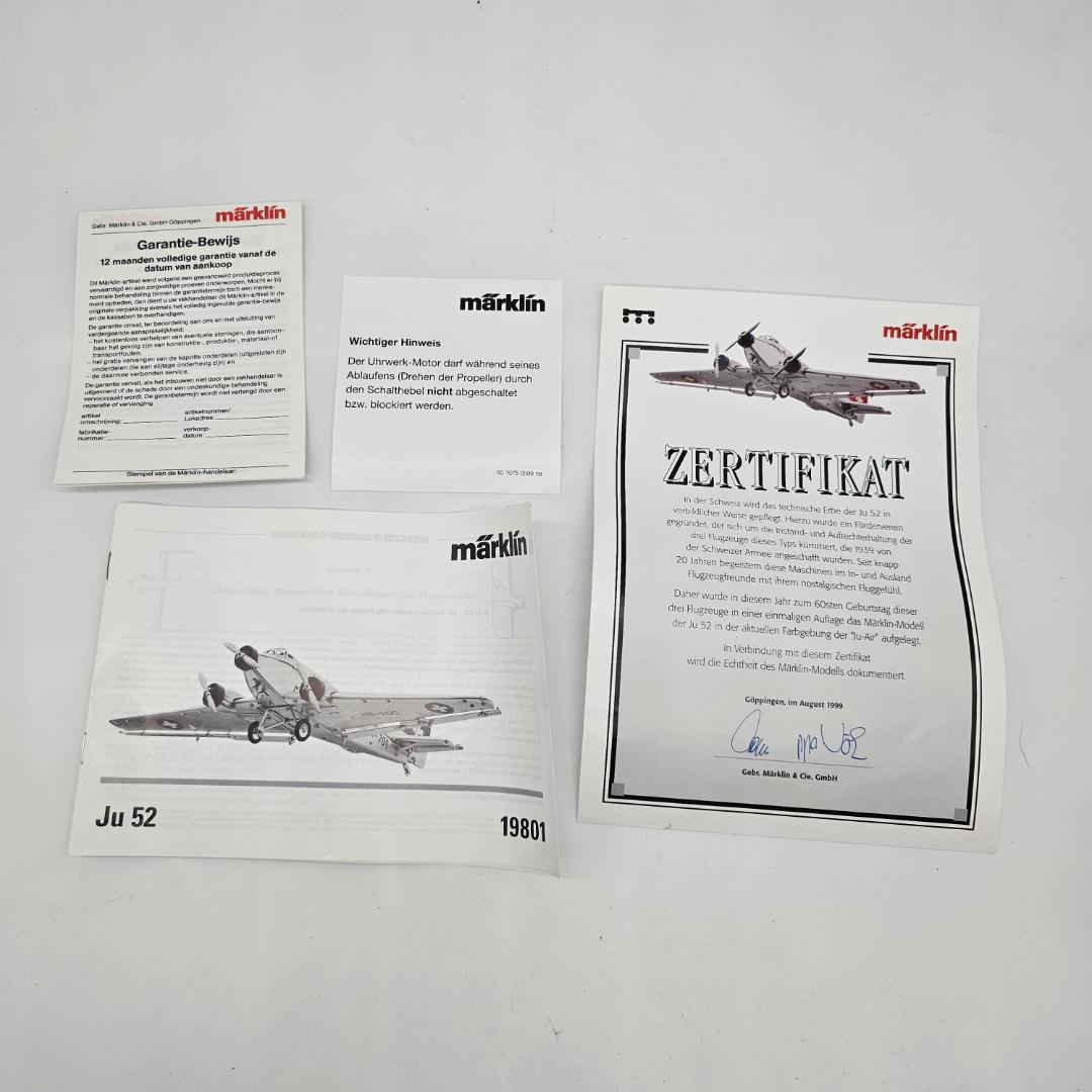 入手困難！メルクリン 19801 メタル製 ユンカース JU 52 航空機