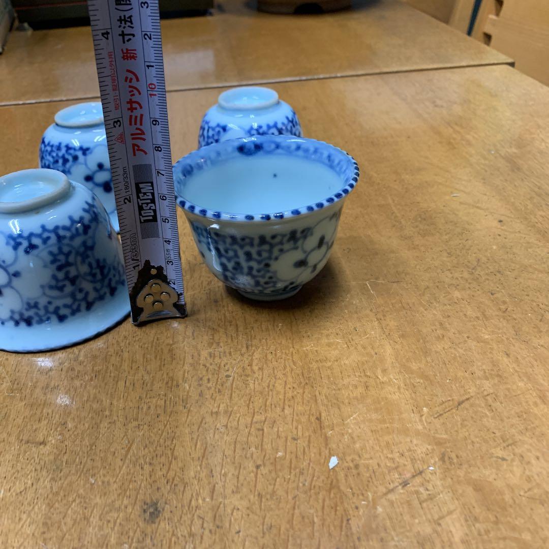 伊万里焼、花唐草模様、蕎麦猪口6ケ