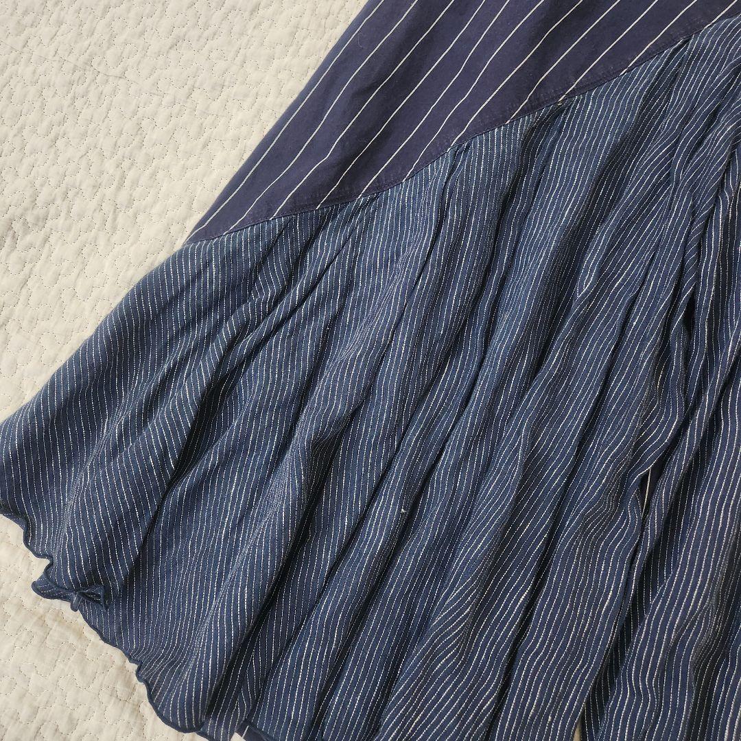 KAPITAL オーロラパンツ　ガウチョパンツ　ハーフ　藍色　ヒッコリー