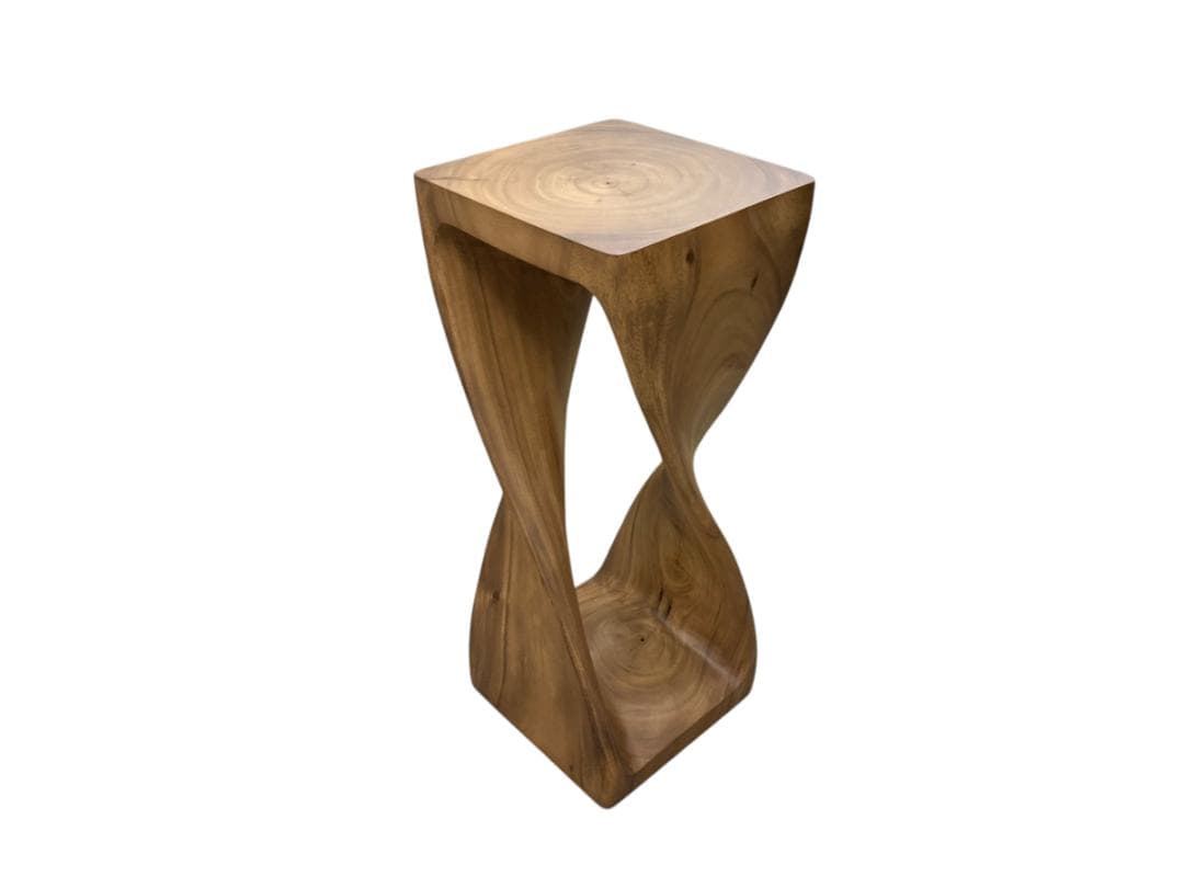 センソ デ ヴィッタ 花台 ハイスツール ツイストL モンキーポッド 無垢材