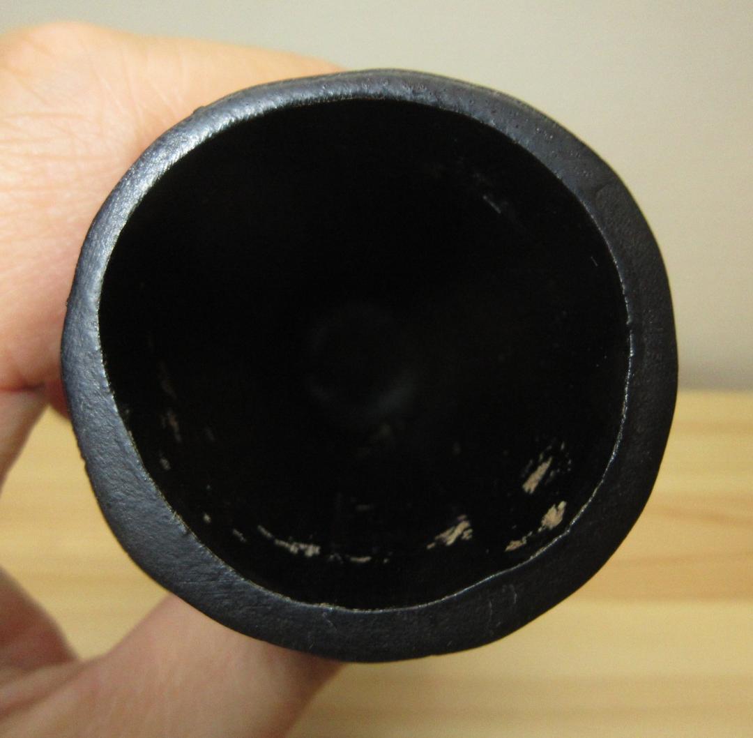 送料込【逢絢亭】茶道具 花籠 鶴首籠 染竹 竹製の入子 木製 作家物 紙箱入り