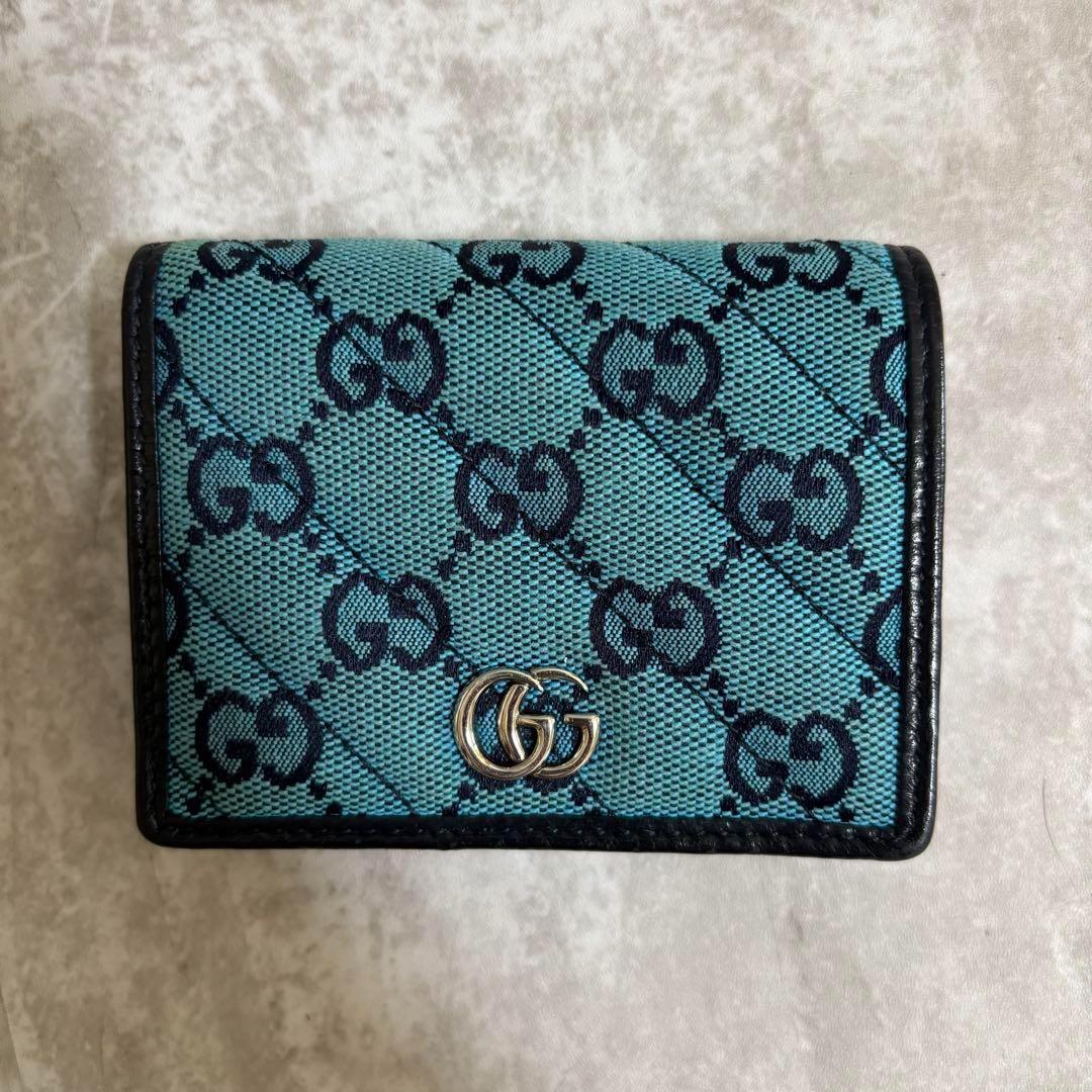 J105 GUCCI グッチ　二つ折り財布 GG マーモント キルティング