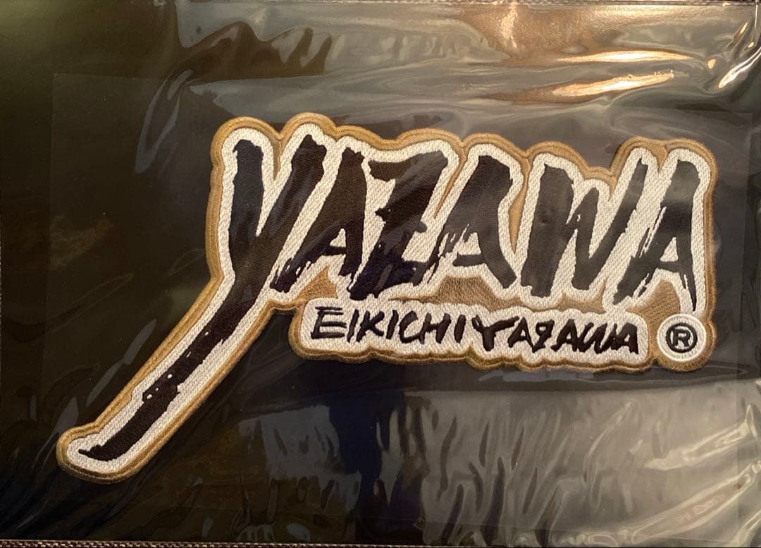 ひ*食様 E.YAZAWA ロゴ BIG刺繍ワッペンシール(フデ)ブラック