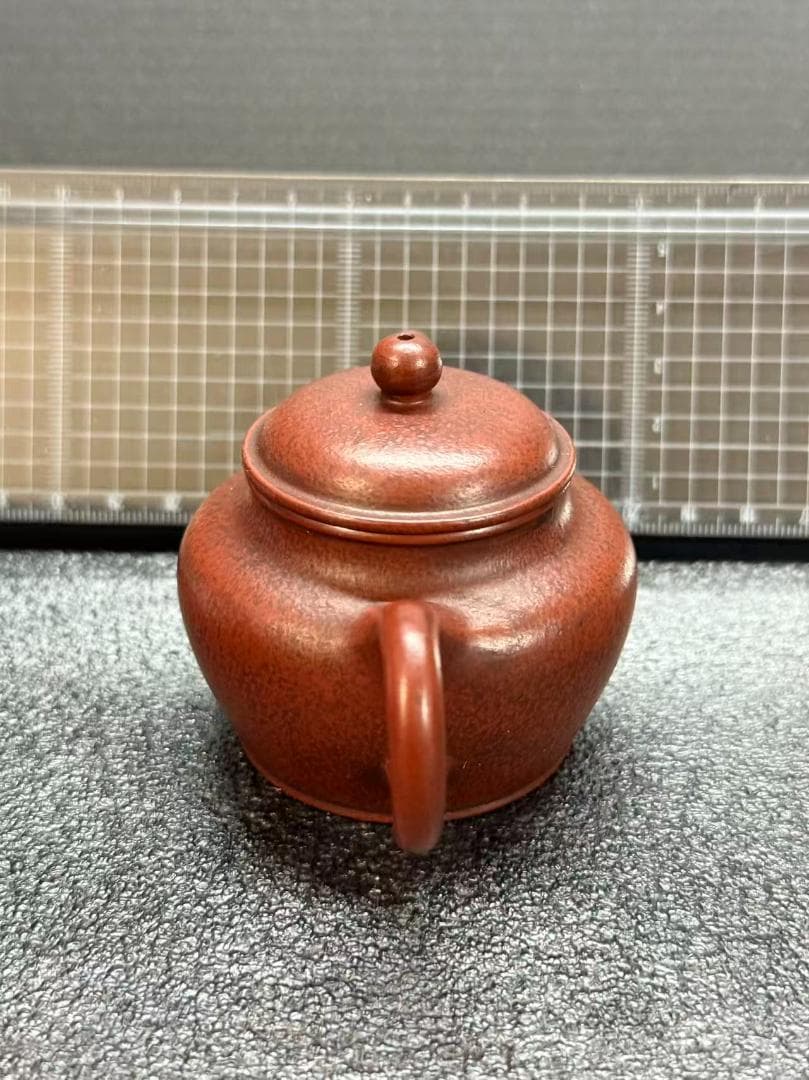 【孟臣 底款 刻漢詩 二月谷雨天】紫砂壷 朱泥 段泥 煎茶道具 急須 単孔口