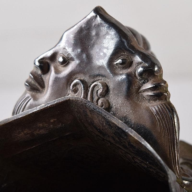 中国　唐物　人物刻　銀酒杯　爵　重さ約68ｇ　V　R8504