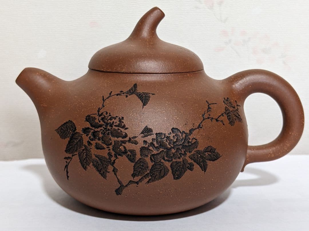 ♦茶道具 中国？梨地 茶壺 タタラ作り 工芸品 アンティーク 骨董品コレクション