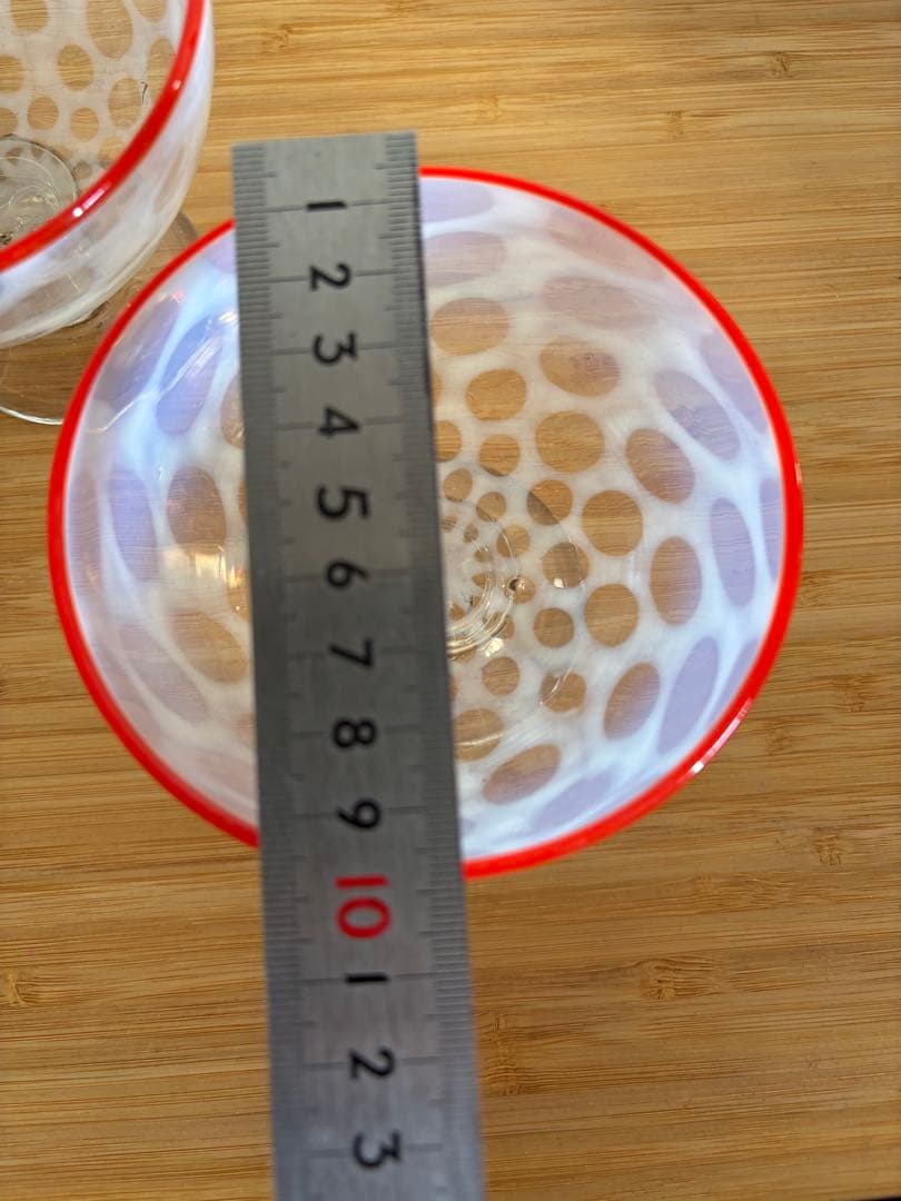 水玉模様 ガラスボウル 2個セット