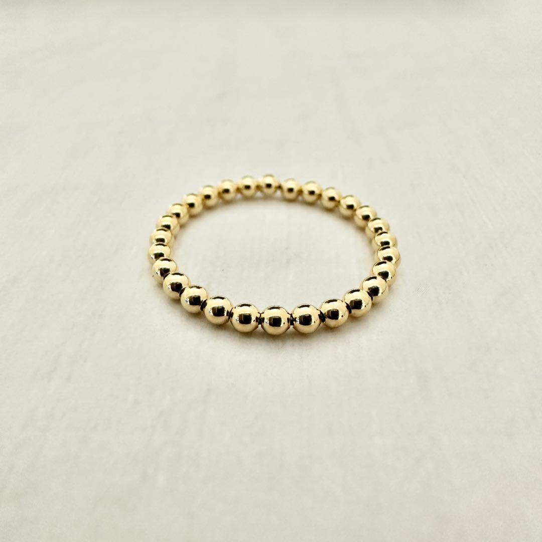 新品❗️K18YG イエローゴールド ボールデザイン フリーリング サイズ12号〜