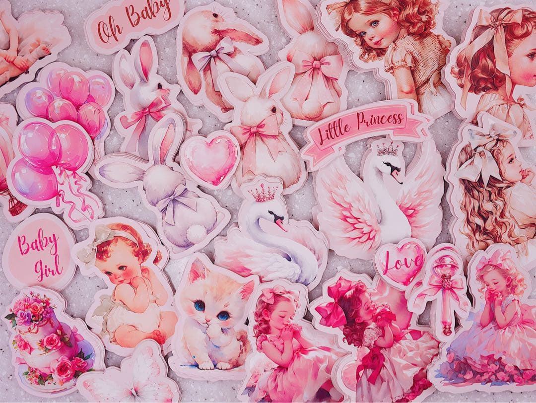 ダイカット270点+80点♡おすそ分け　コラージュ　素材　A4デザインペーパー