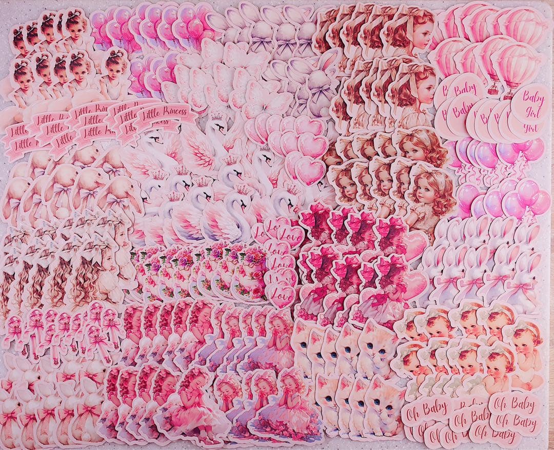 ダイカット270点+80点♡おすそ分け　コラージュ　素材　A4デザインペーパー