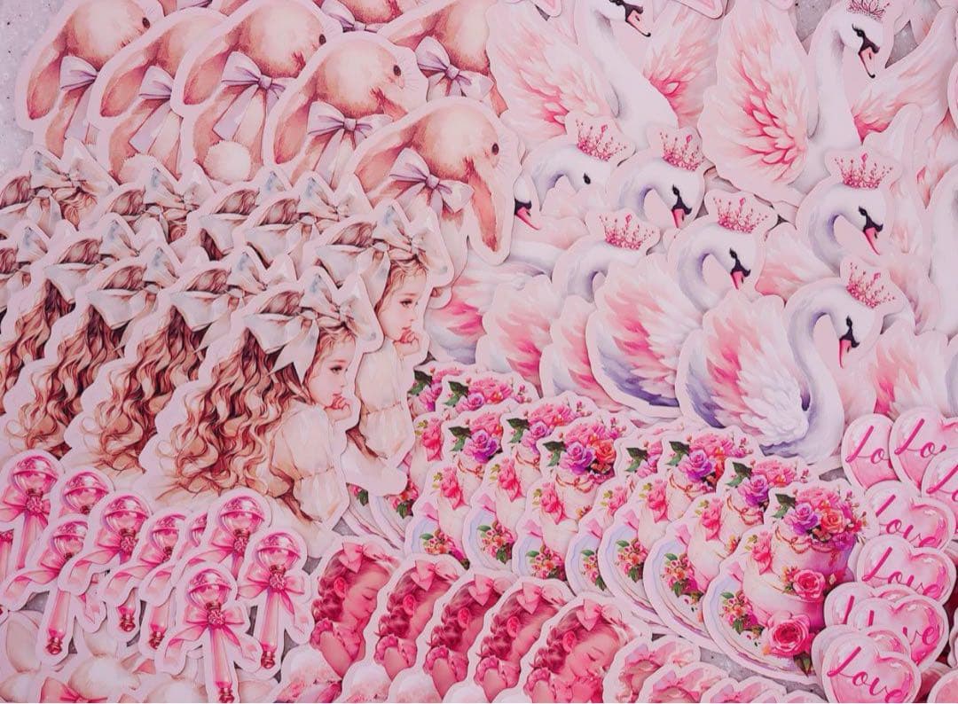 ダイカット270点+80点♡おすそ分け　コラージュ　素材　A4デザインペーパー