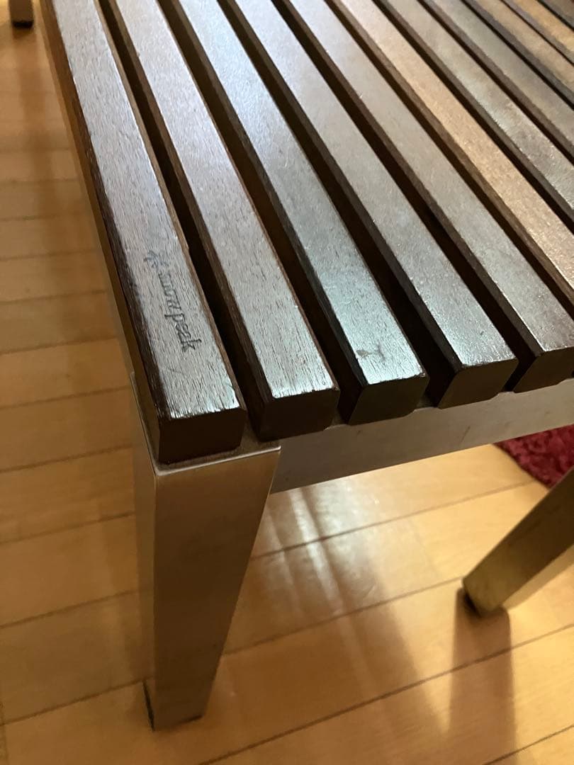 【手渡し限定】 Peak ガーデンテーブル・ウッドトップ2枚・ベンチ2脚