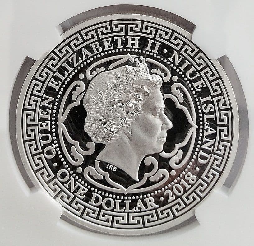 2018 イギリス トレードダラー 英国貿易ドル 1オンス銀貨 PF69UC