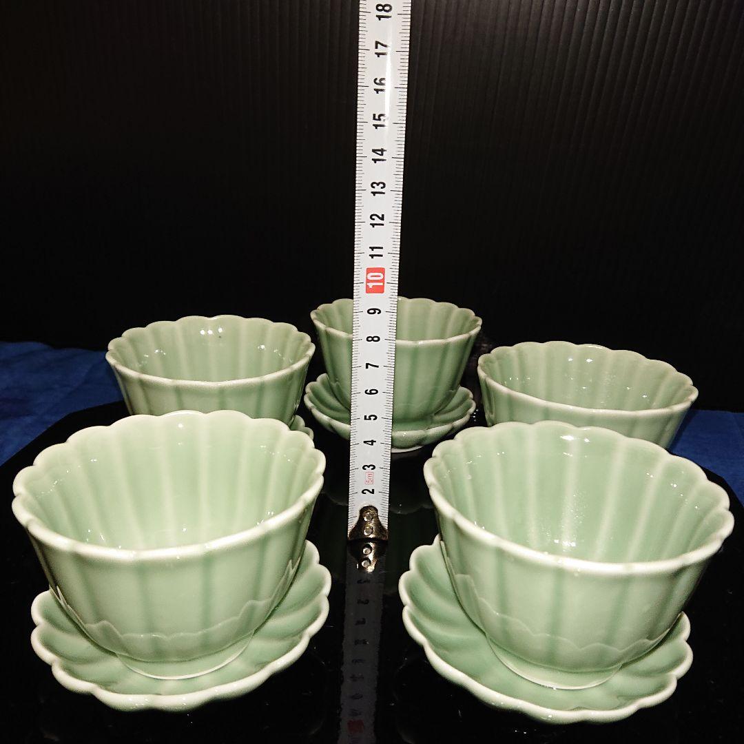 鍋島青磁、菊豆皿、鉢、レトロ