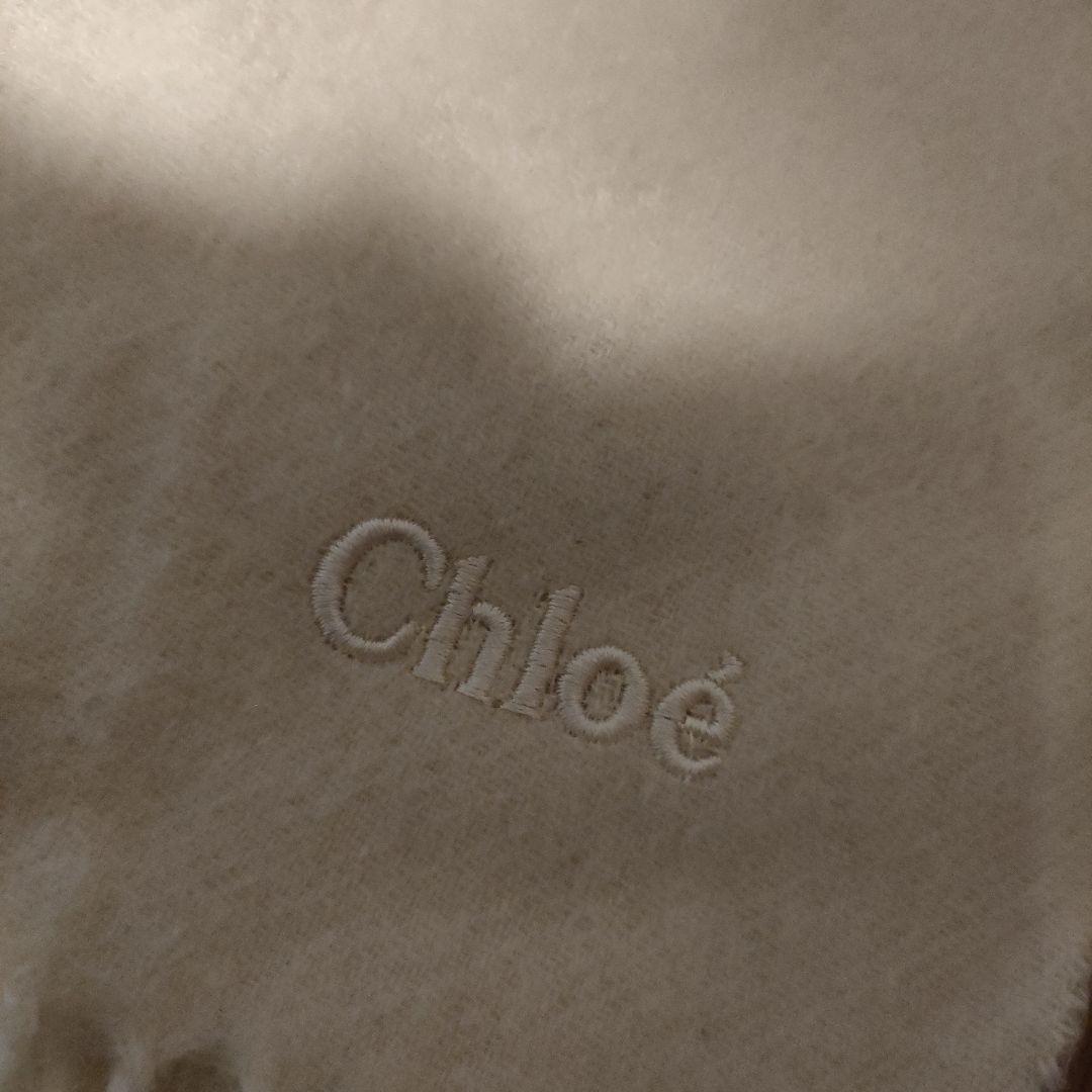 e40 クロエ　Chloe　マフラー　カシミヤ100 白
