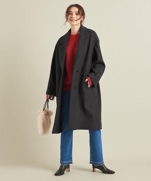 BY HAMILTON WOOL MIX ドロップショルダーテーラーコート