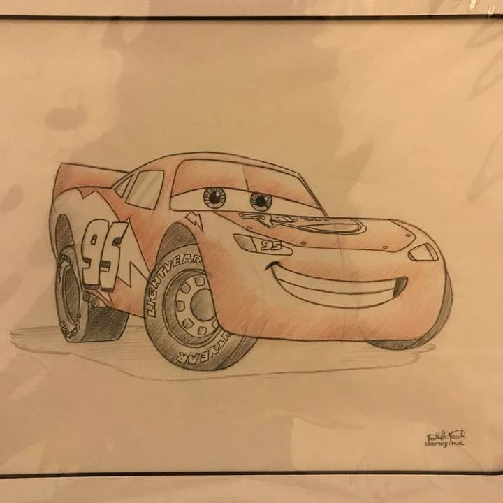 Art Of Disney 世界 カーズ ラフスケッチ ライトニングマックイーン