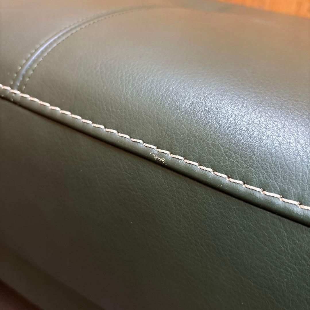 カリモク chitano チターノ スツール オットマン 本革張 グリーン