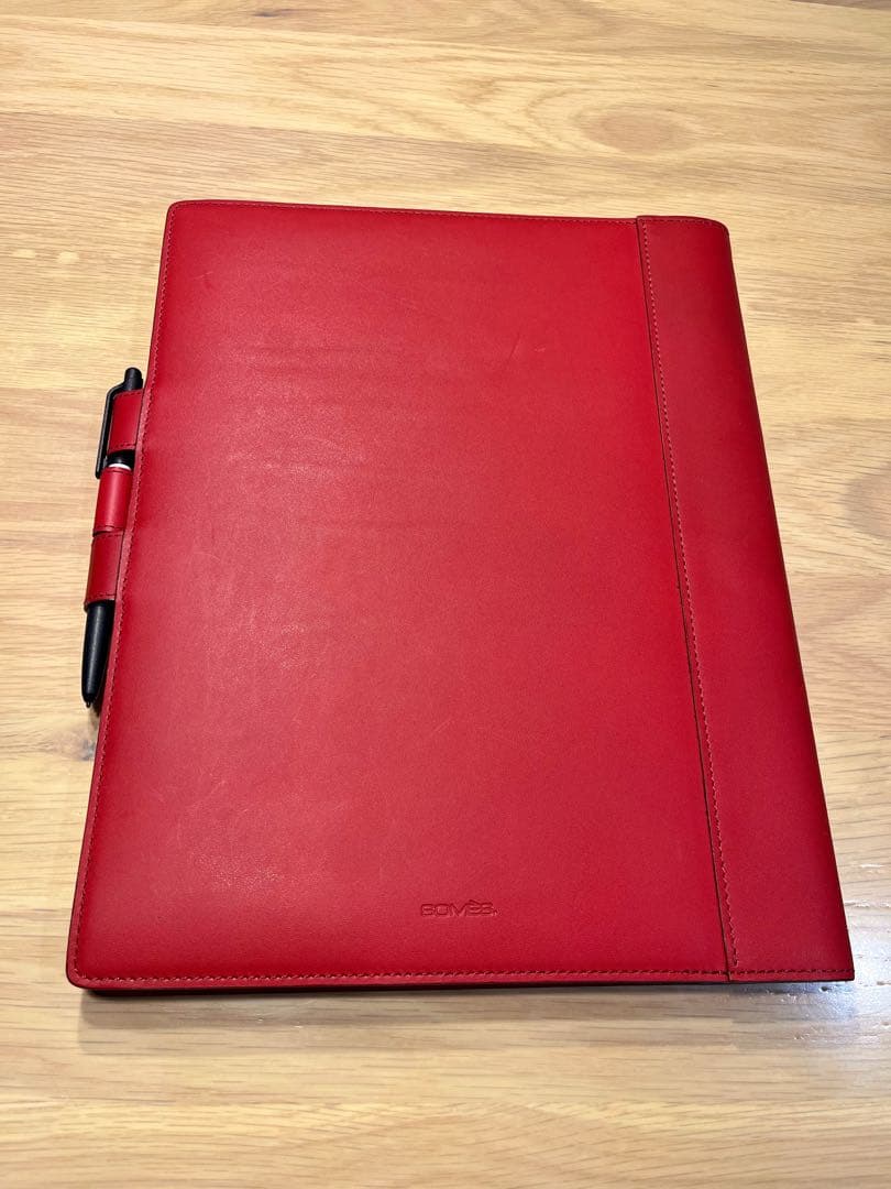 GVIDO（グイド）　牛革カバーレッド　2画面電子ペーパー端末