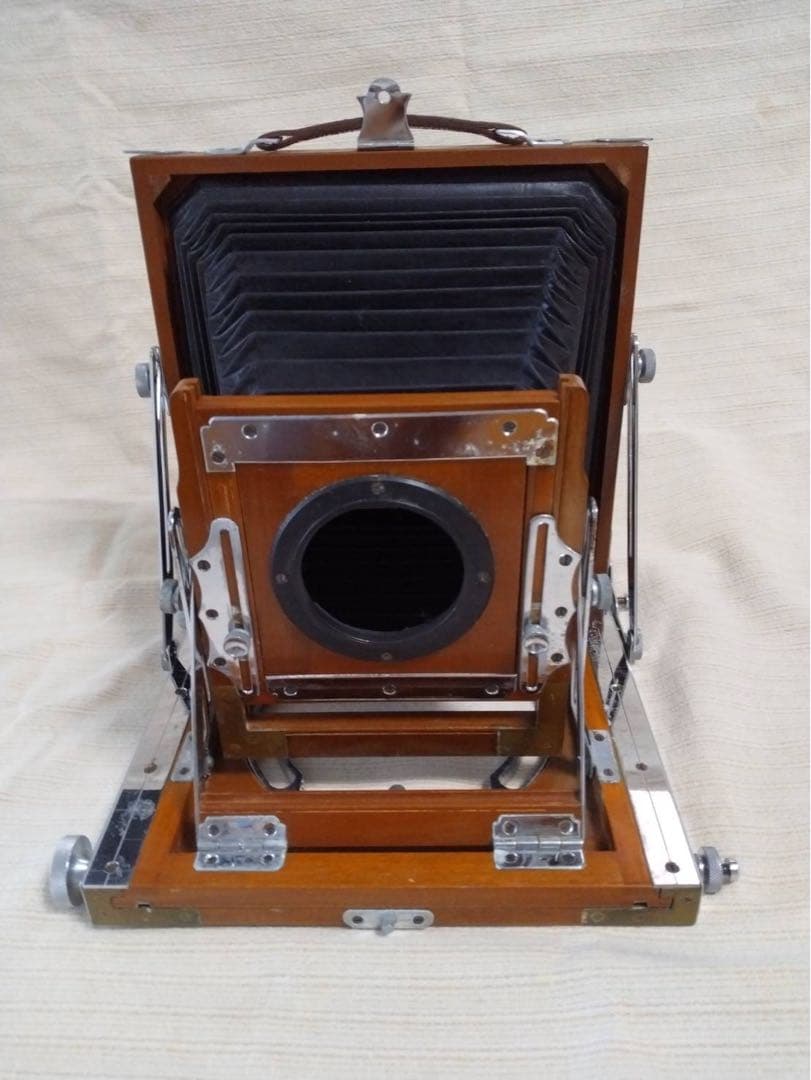 昭和レトロ　年代物大判カメラ　オクハラカメラ　木製　折りたたみ式