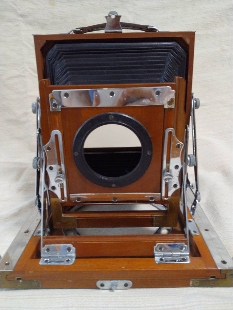 昭和レトロ　年代物大判カメラ　オクハラカメラ　木製　折りたたみ式