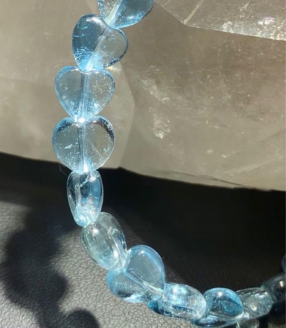 ★Ruby様★ ブルートパーズ　ラリマー　ハート　ブレスレット