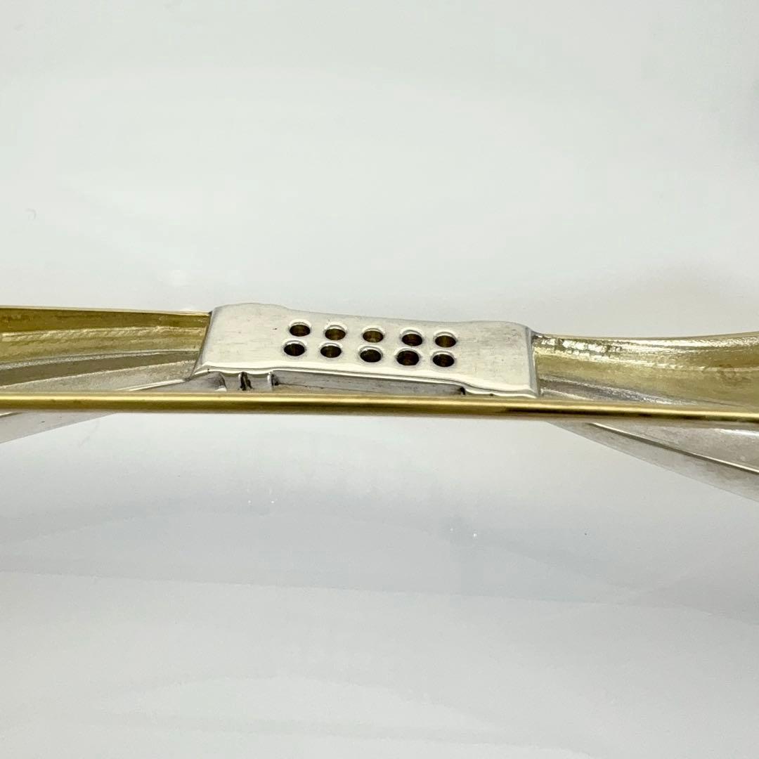 K18×シルバー ダイヤモンド0.13ct リボン ブローチ 総重量12.0g