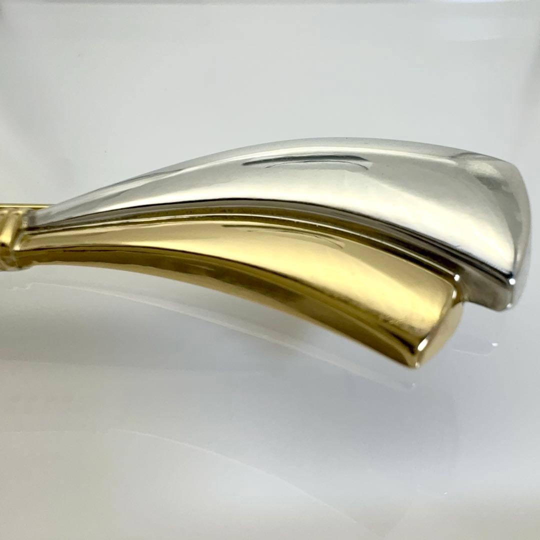 K18×シルバー ダイヤモンド0.13ct リボン ブローチ 総重量12.0g