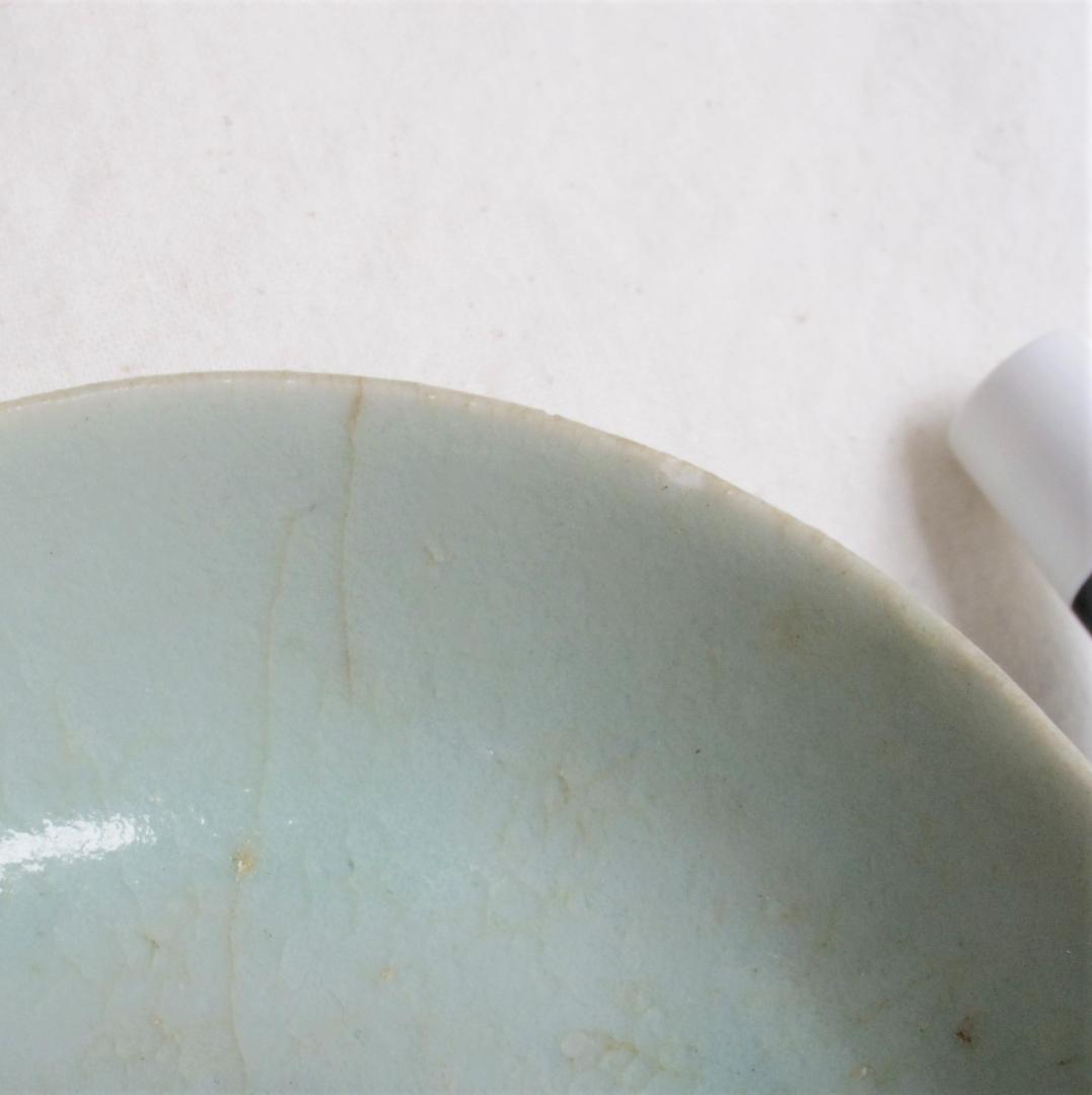 高足杯　初期伊万里　淡いコバルト　★ニュウ、直しなど欠点あり