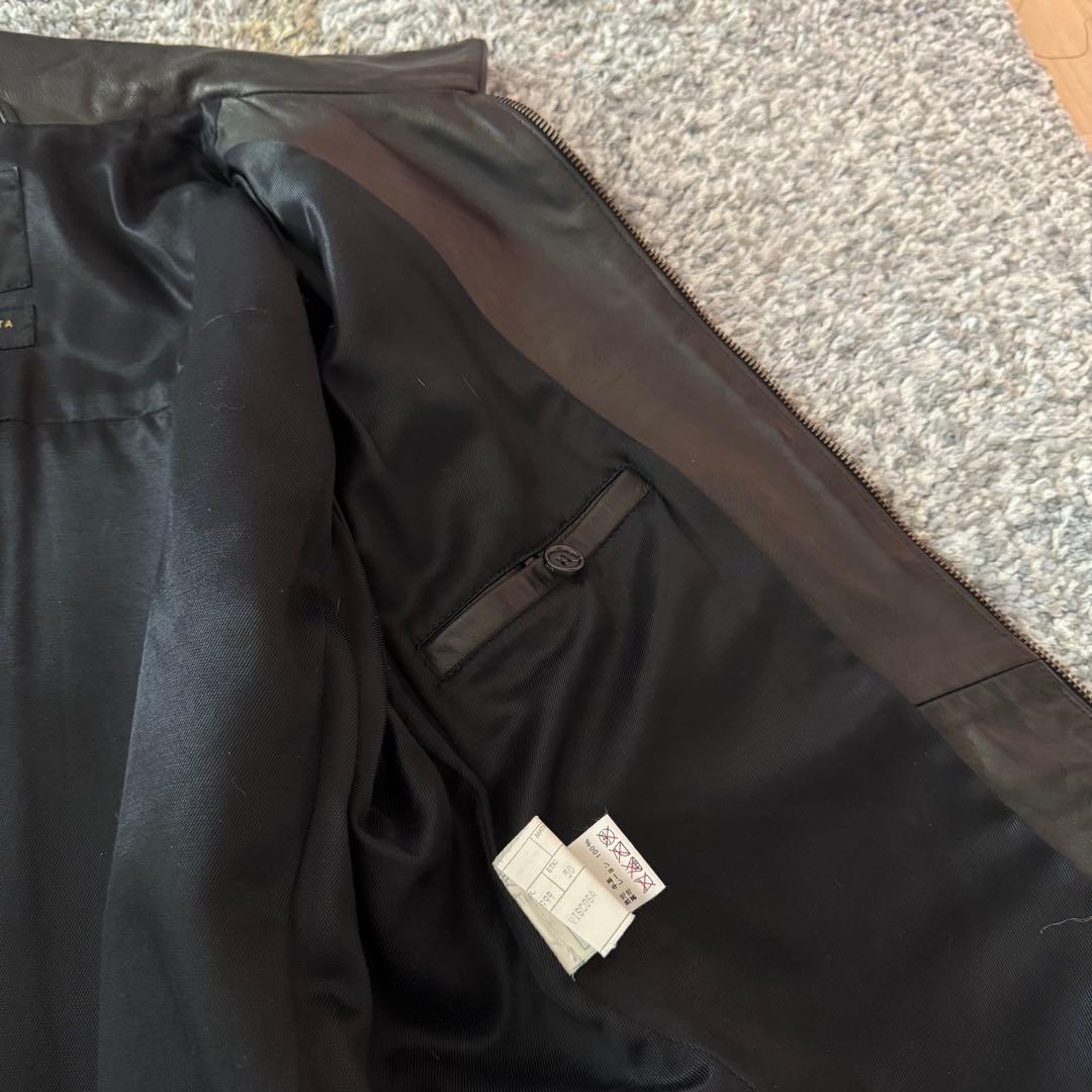 CINQUANTA チンクアンタ シングルライダースジャケット 牛革 黒 46