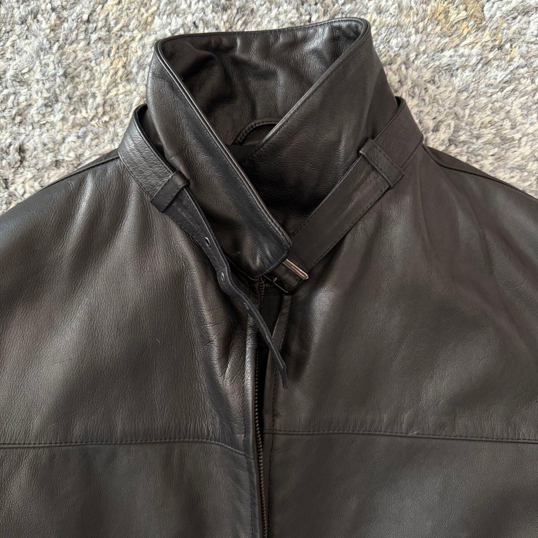 CINQUANTA チンクアンタ シングルライダースジャケット 牛革 黒 46