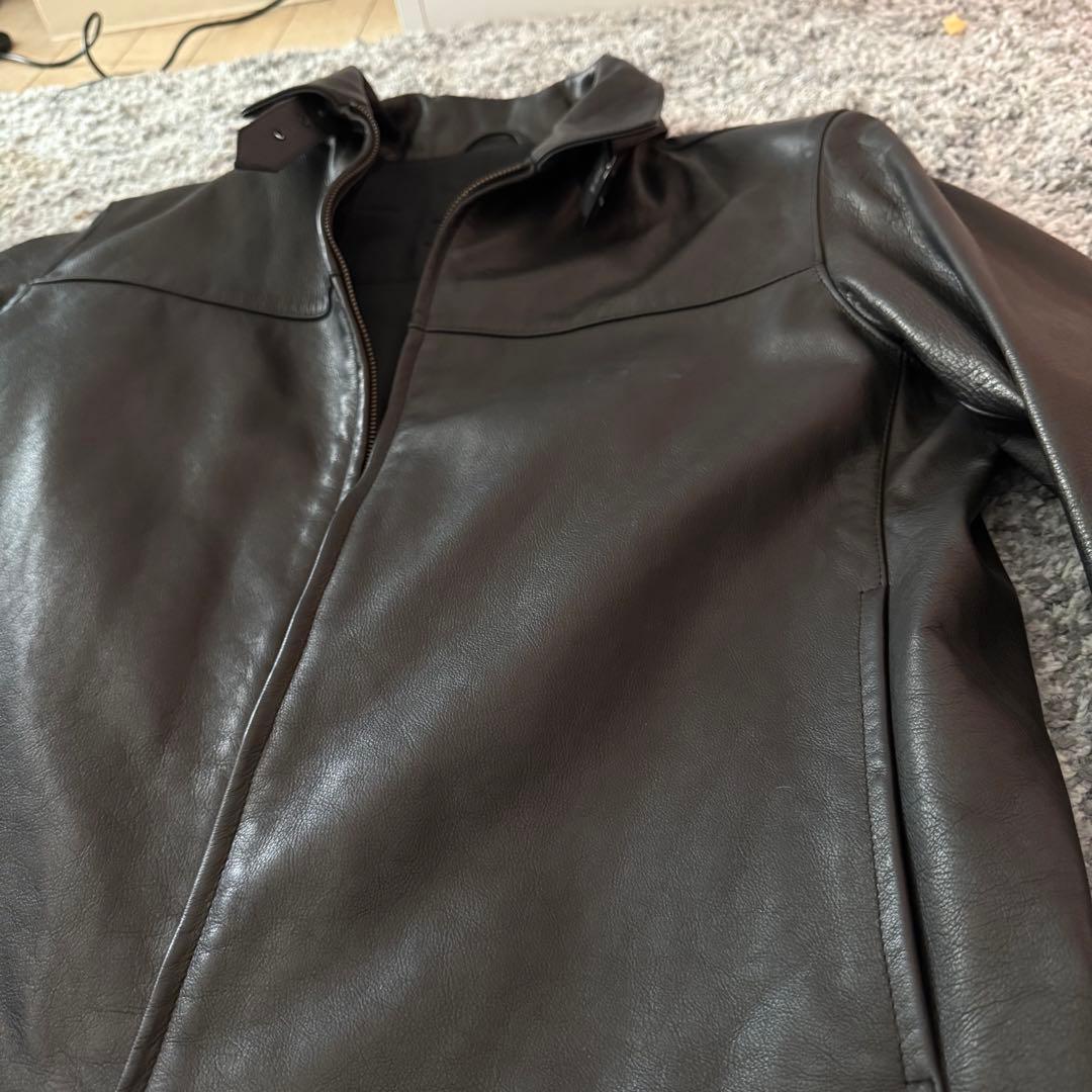 CINQUANTA チンクアンタ シングルライダースジャケット 牛革 黒 46