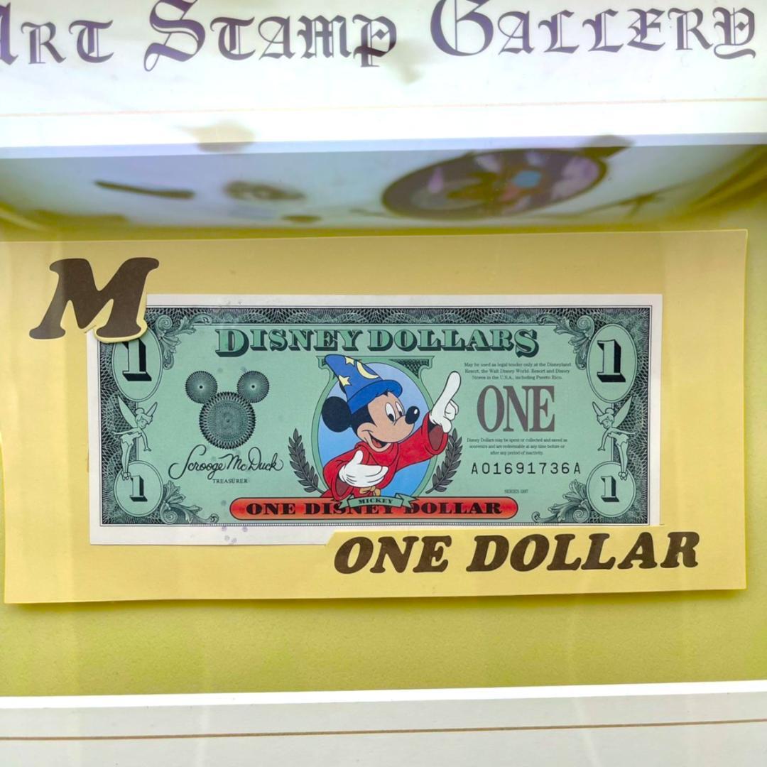 200点限定★ミッキーマウス 額縁 一ドル札★スタンプアートギャラリー 切手