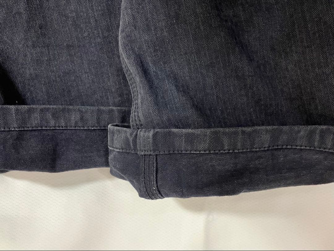 ネイバーフッド　コットン　ヘリンボーン　パンツ　ネイビー　S