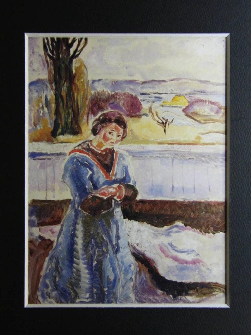 ムンク、『イェロイ島のグリムスローにある家の前で』、希少な画集より