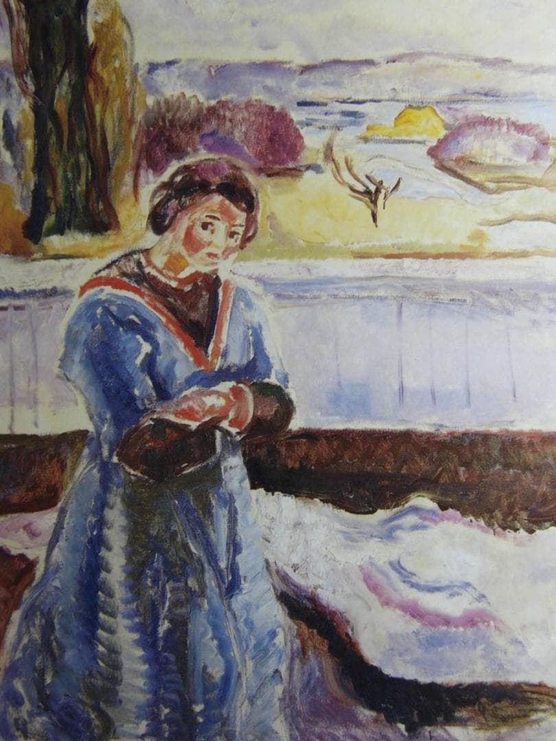 ムンク、『イェロイ島のグリムスローにある家の前で』、希少な画集より