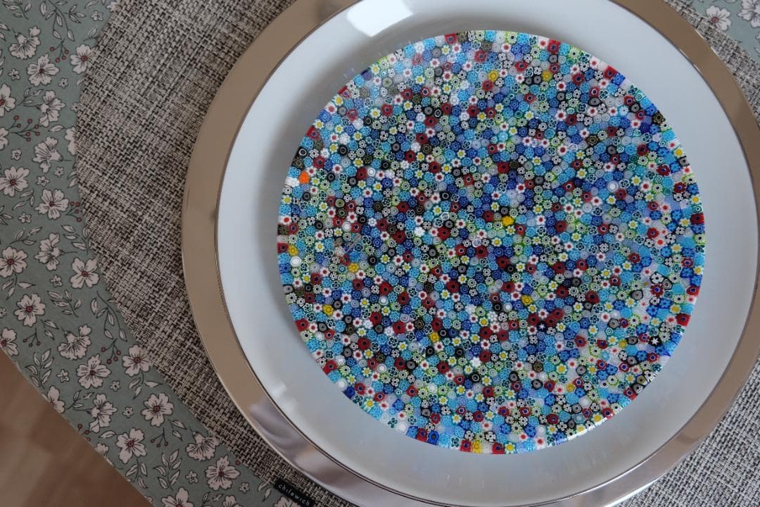 ベネチアンガラス ヴェネチアンガラス ミルフィオリ プレート グラス 江波冨士子