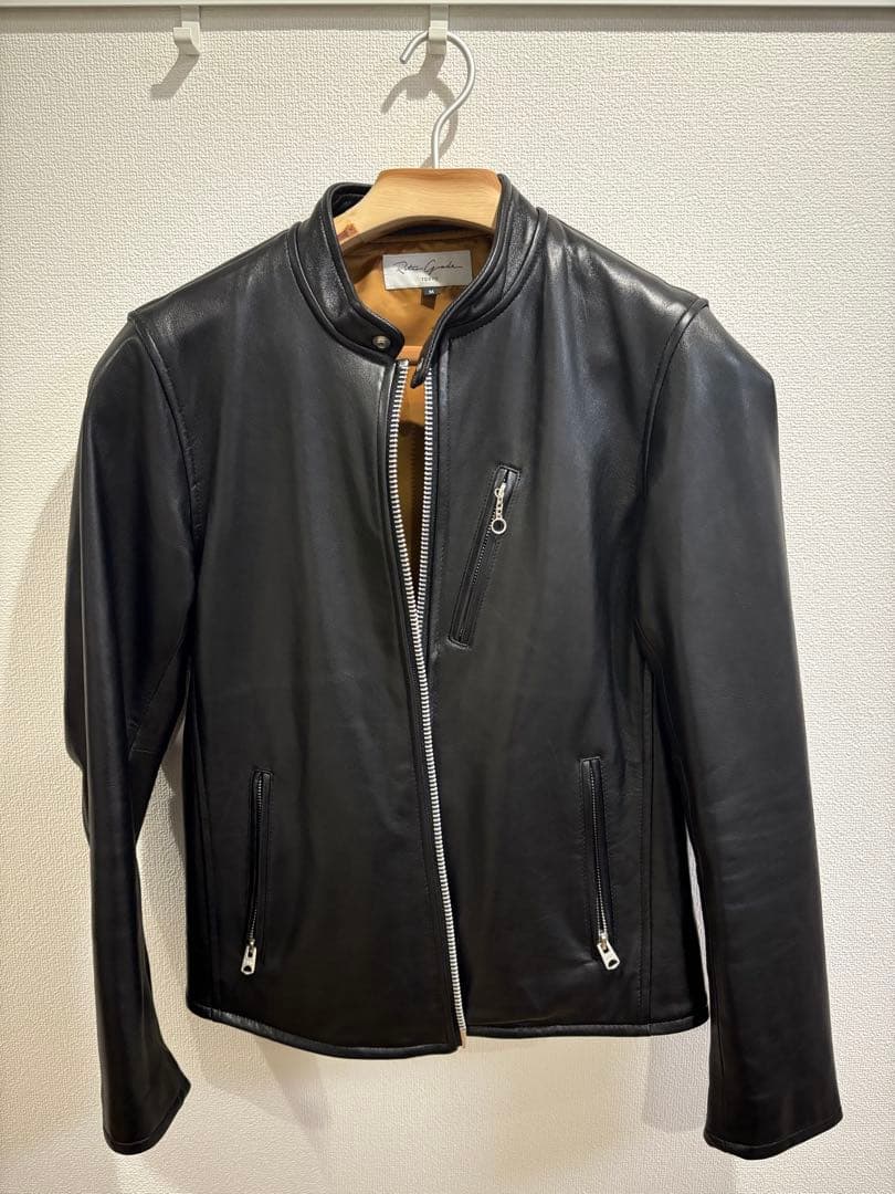 Retro Grade 黒レザーシングルライダースジャケット M