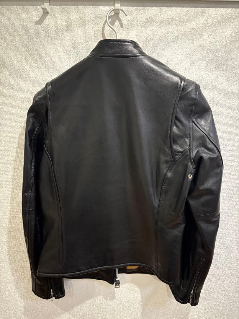 Retro Grade 黒レザーシングルライダースジャケット M