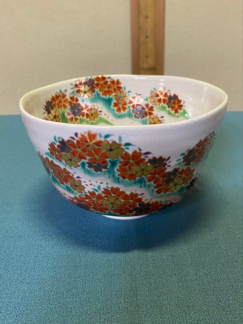 ⭐️本日限定⭐️茶道具/茶碗 中村能久 『色絵 吉野山之図』京焼 東福窯　共箱